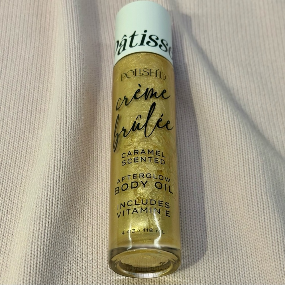 Polish'd Caramel Crème Brûlée Afterglow Body Oil 4oz Tinted Shimmer HTF Anthro